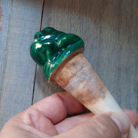 Vintage Frog Clay Pottery Watering Plant Feeder Spike - Picture 8 of 16